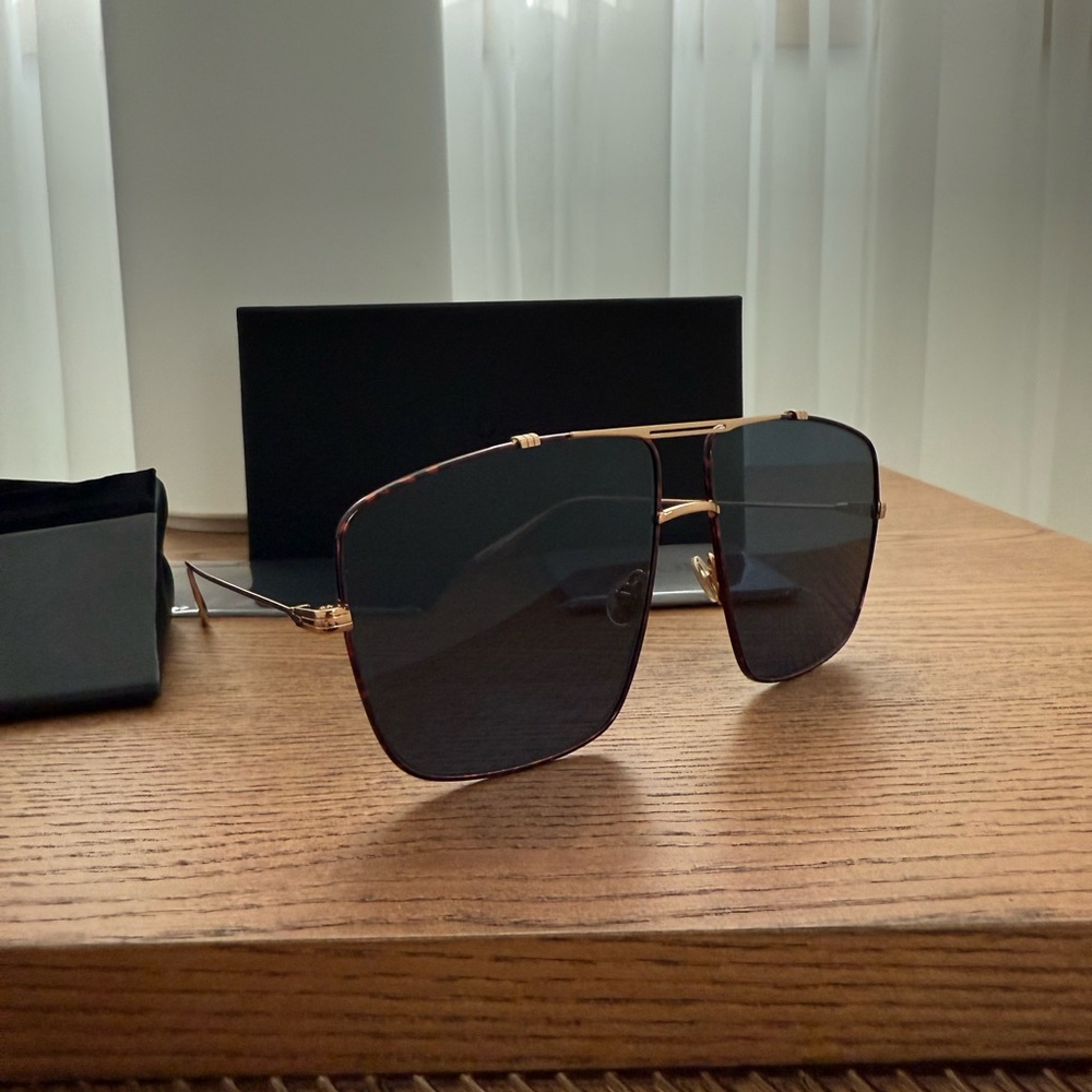 DIOR Monsieur 2 Aviator Sunglasses Womens Havana Gold Double Bridge